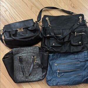 Bundle Stylish Black and Blue Women's Shoulder Bags Used Project Bags